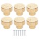 thumbnail image 1 of Uxcell 6 Paquete de Pomos de Mimbre para Tocador, 1.38" Pomos de Cajón Tejidos a Mano de Madera de Haya Redonda con Tornillos para Muebles, Armario, Alacena, Blanco, 1 of 6