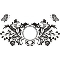 Rienda Libre Graphics - Decomural Floral Butterfly Design Flowers Ws-18347