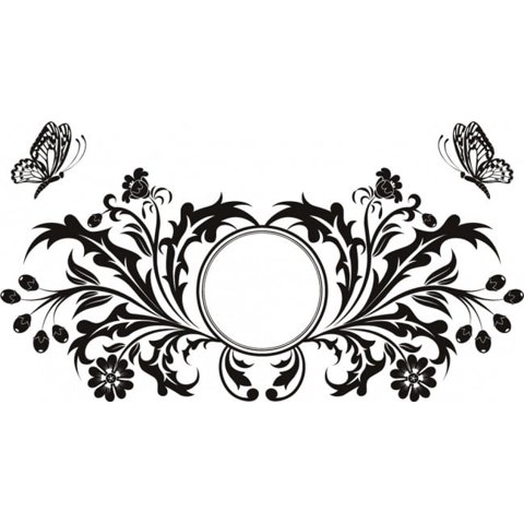 Rienda Libre Graphics - Decomural Floral Butterfly Design Flowers Ws-18347