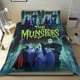 thumbnail image 1 of Los Munsters Conjunto de sábanas temático, trío de piezas, cómodo y amigable con la piel, diseño único, regalo de decoración para el hogar para familiares, amigos y fans,135cm *200cm, 1 of 6