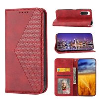 Funda Flip Foxdock Para Sony Xperia 10 V , Estilo Billetera Con Diseño Rombo, Correa De Mano Y Soporte, Uso Diario