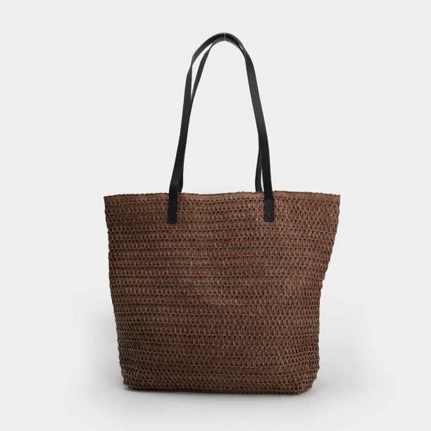 Bolso Playero de Rafia 23 L con Tirantes Largos
