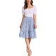 thumbnail image 2 of INSPIRE CHIC Falda de Mujer Cintura Elástica Línea A Fluida con Volantes en Capas Floral Midi Falda Azul Cielo S, 2 of 6