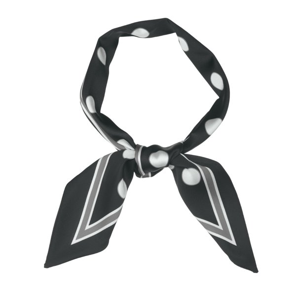 INSPIRE CHIC Bufanda Elegante y Delgada para Mujer Cinta para el Cabello Asa de Bolso Bufanda para el Cuello Punto Negro