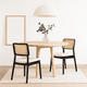 thumbnail image 3 of Pack de 2 Sillas de Comedor con Respaldo de Ratán y Asiento Tapizado - Beige, 3 of 7
