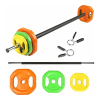 Linea Sport - Set Body Pump 30 Kg Barra Y Discos Ajustables Entrenamiento Multicolor