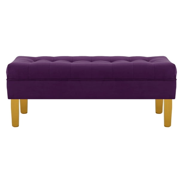 Banqueta Wood 2c Felpa 01 Morado