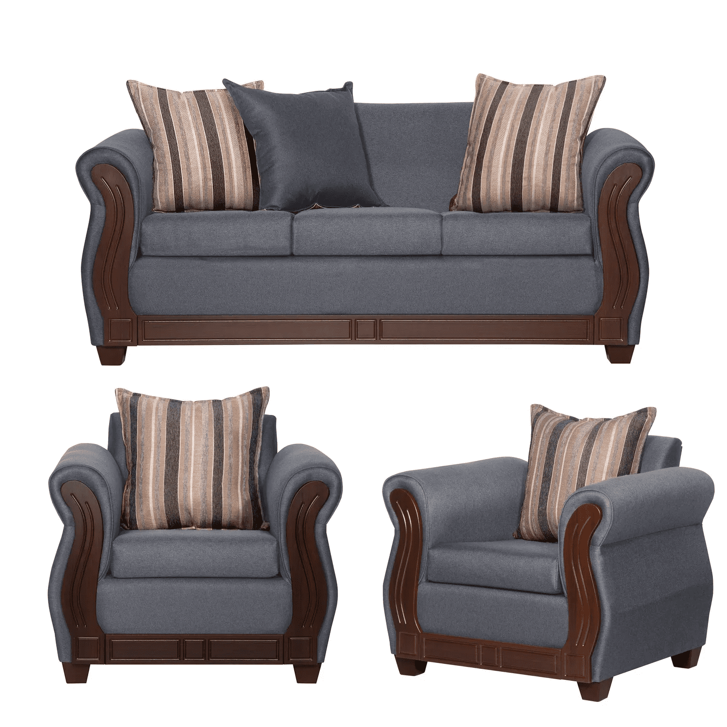 Ruzam Mobel - Juego De Living Atenas 3-1-1 Gris