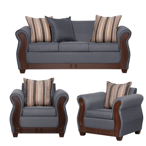 Ruzam Mobel - Juego De Living Atenas 3-1-1 Gris