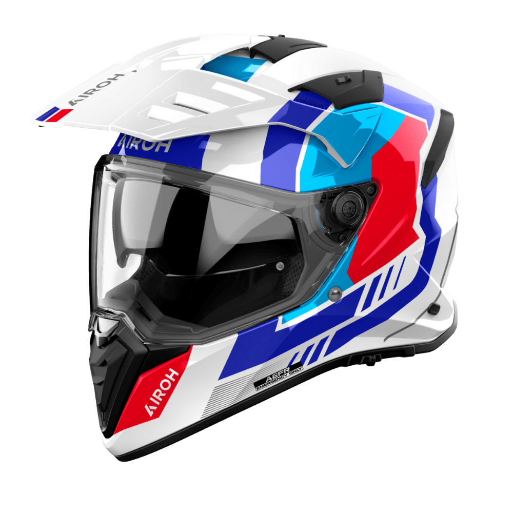 Casco Para Moto Airoh Bandit Horn Blanco Brillo