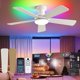 thumbnail image 1 of Ventilador de techo Homlit 107 cm RGB con app y control remoto blanco, 1 of 9