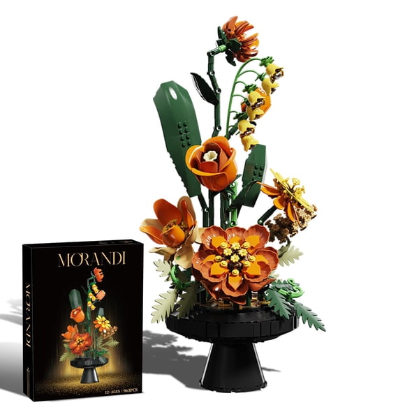 Ramo de Flores de Bloques de Construcción SharpCreation Morandi 963 Piezas