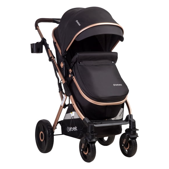 Coche Cuna Paseo Vox Negro Gold