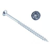 Ferreplus - Tornillo Volcanita Rosca Madera Crs Zincado 8 X 3 - 100 Unidades