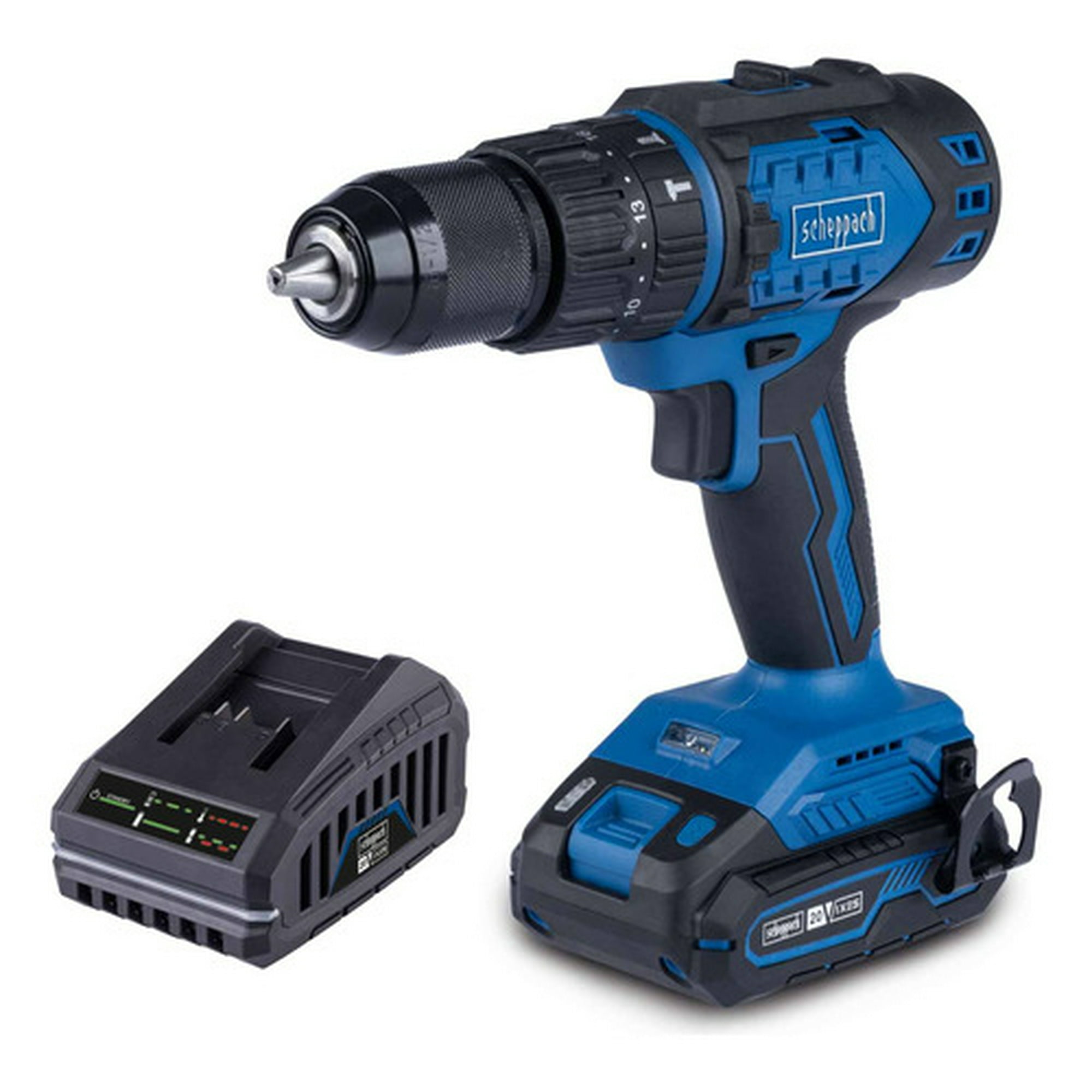 Taladro Percutor 20v Brushless + Starter Kit 2ah - Scheppach