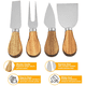 thumbnail image 3 of Juego de 4 cuchillos para queso con mango de madera de acacia, 3 of 5