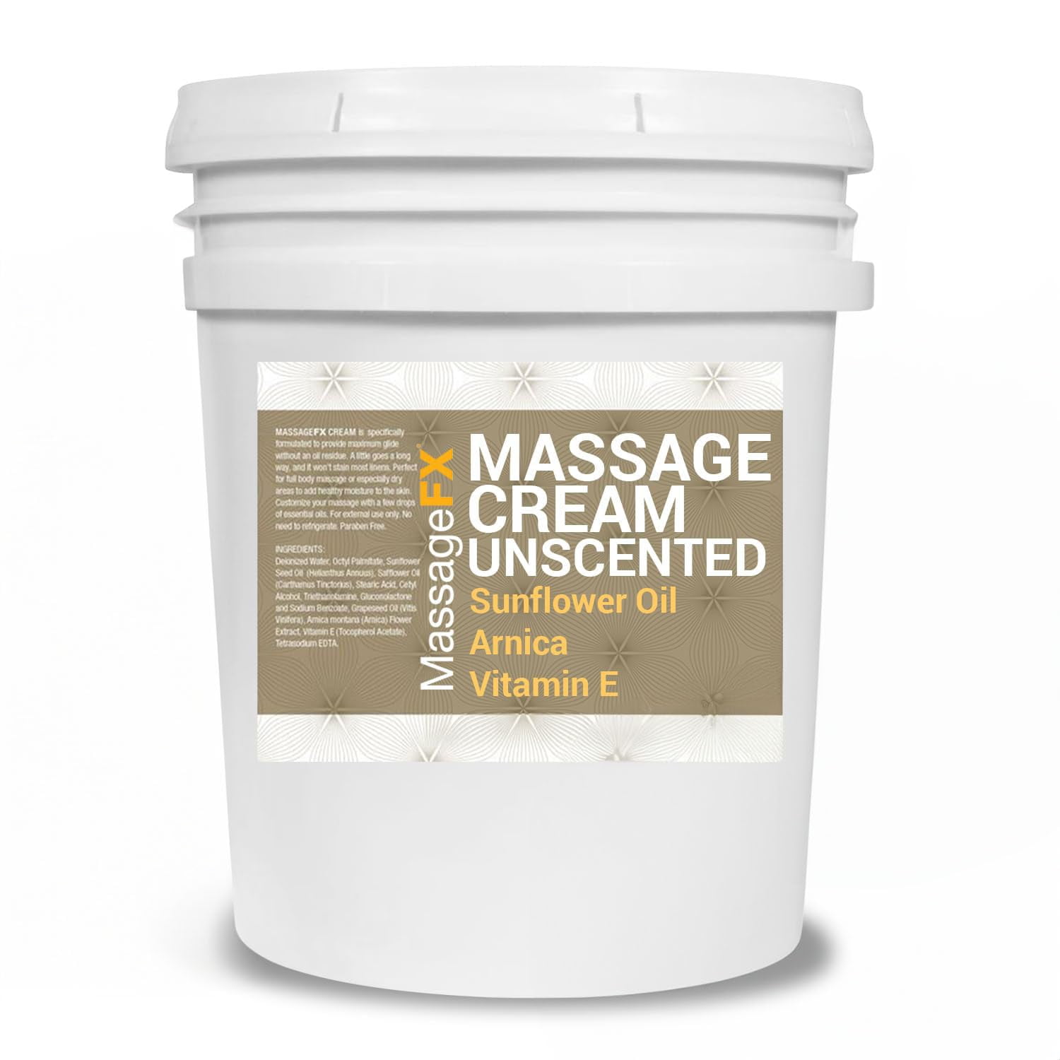 Crema De Masaje Massage Fx Sin Perfume, 18,9 L, Con Árnica Y Vitamina E