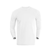 Broskis - Polera Manga Larga Deportiva Dryfit Talla Xl Blanco