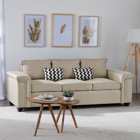 Muebles Cottoni - Sofá 3 Cuerpos Sicilia Tela Beige