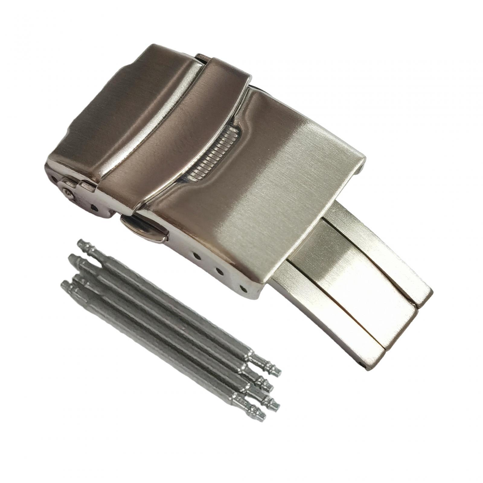 Magideal - Cierre De Reloj, Hebilla De Reloj, Hebilla De Buceo, Hebilla Deslizante Plegable De Repuesto Con Botón Pulsador, Cierre Plegable De Mariposa Con Hebil