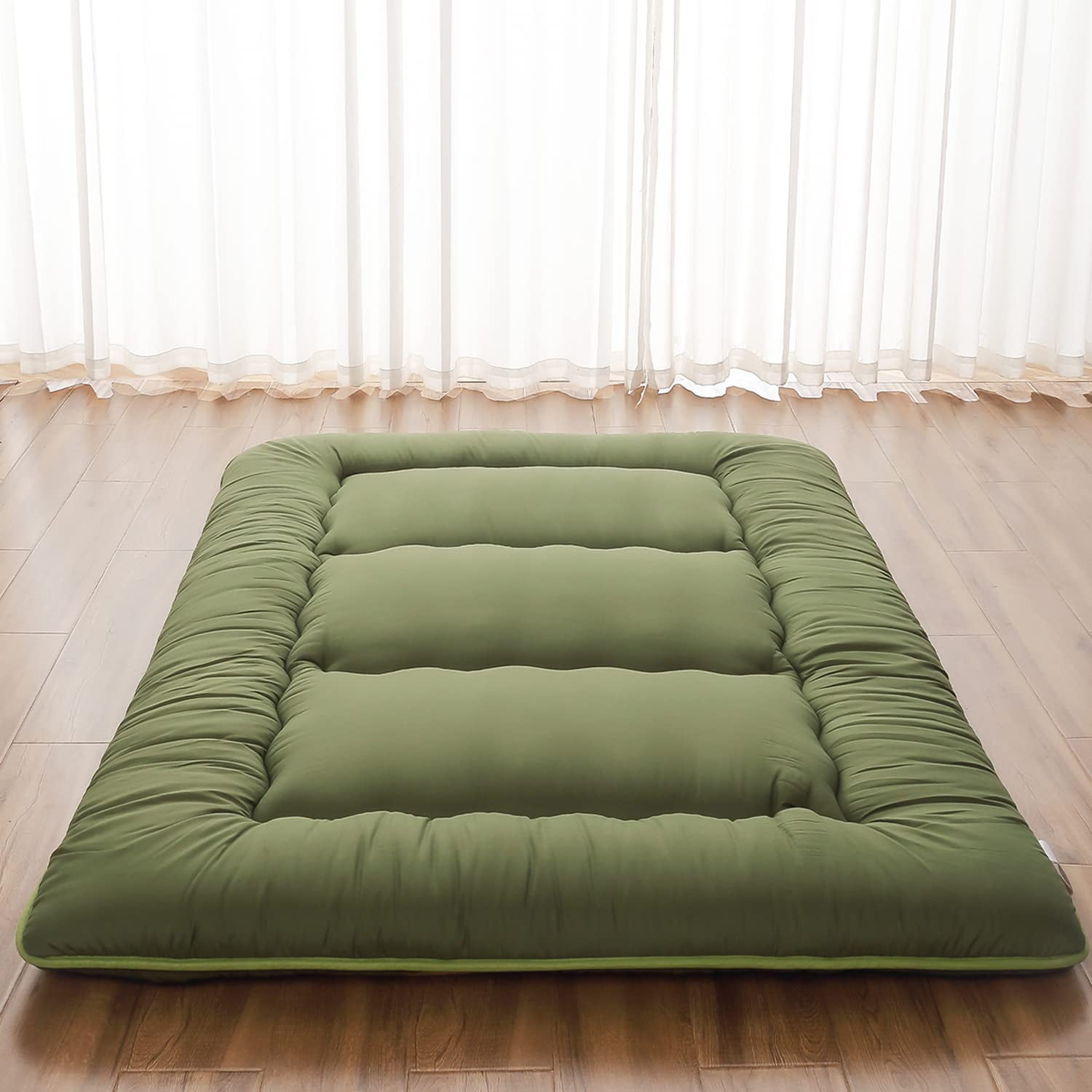 Colchón De Suelo Zelladorra Japanese Full Con Bolsa De Almacenamiento, Color Verde
