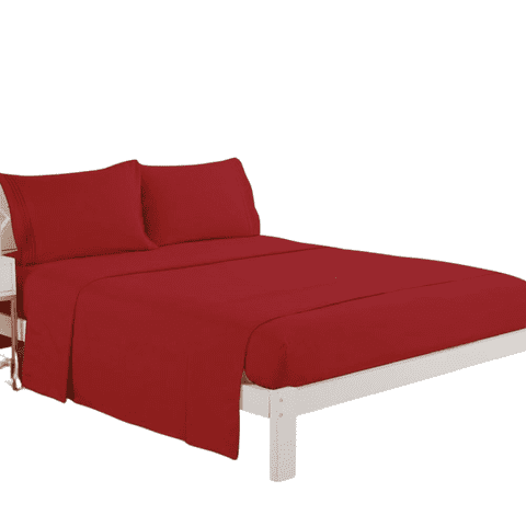 Importclick - Juego Sábanas Poliéster Polar + 2 Fundas 2 Pl Rojo