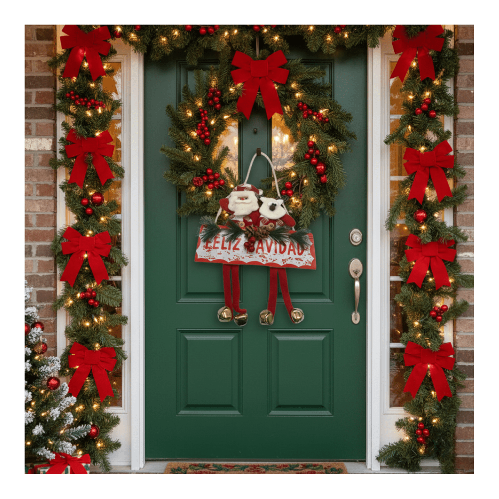 Genérico - Colgante Adorno Navideño Para Puerta De Navidad Reno Navidad 2025