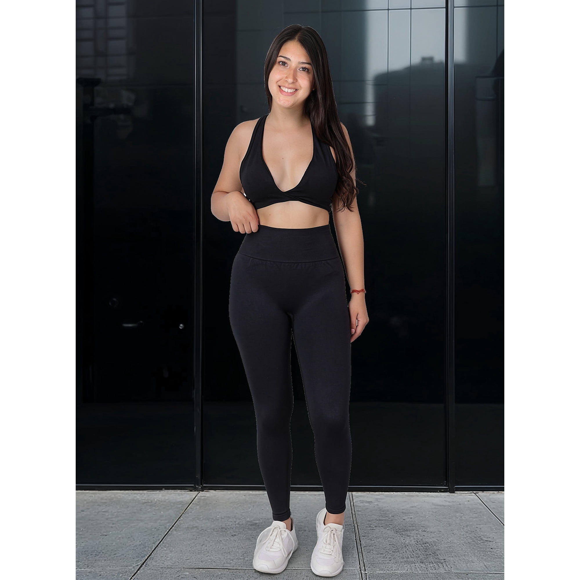 Flix - Calza Deportiva Negra Mujer Push Up Levanta Cola Premium