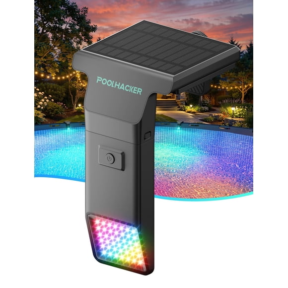 Luces solares para piscina POOLHACKER, 10 colores y 4 modos para piscina enterrada