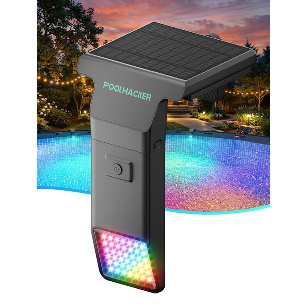 Luces solares para piscina POOLHACKER, 10 colores y 4 modos para piscina enterrada