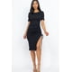 thumbnail image 2 of Vestido Midi Con Dobladillo Dividido Y Fruncido Lateral Con Cordón, 2 of 2