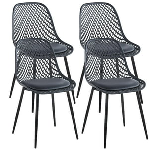 Pandalino - Pack 4 Sillas Grillet Negras | Resistentes Y Cómodas | Comedor/Living Negro