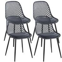 Pandalino - Pack 4 Sillas Grillet Negras | Resistentes Y Cómodas | Comedor/Living
