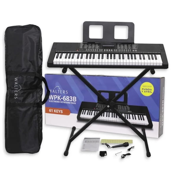 Pack Teclado Inicio + Atril + Funda 61 Teclas Walters