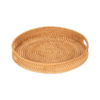 Bothyi - Bandeja De Mimbre Para Servir Regalos, Cesta De Almacenamiento De Mimbre Para Postre, Desayuno, Aperitivos, 35Cm