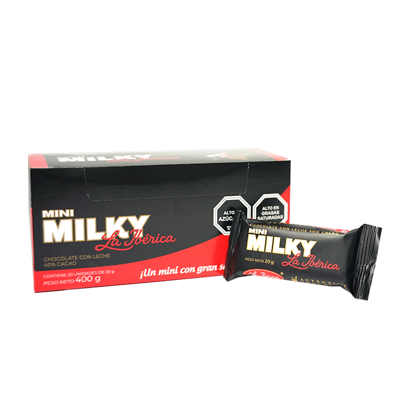 Chocolates La Ibérica - Pack X20 Chocolate En Barra Mini Milky Con 40% Cacao 20g La Ibérica