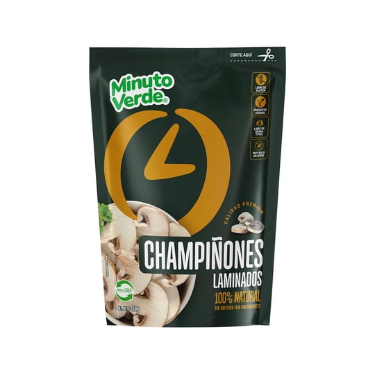 Champiñones Laminados Congelado Bolsa 350 g Minuto Verde