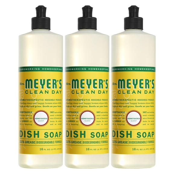 Jabón líquido para platos Mrs. MEYER'S CLEAN DAY Honeysuckle 480 ml x3