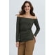 thumbnail image 2 of Polera Mujer Escote Bardot Verde Militar, 2 of 4