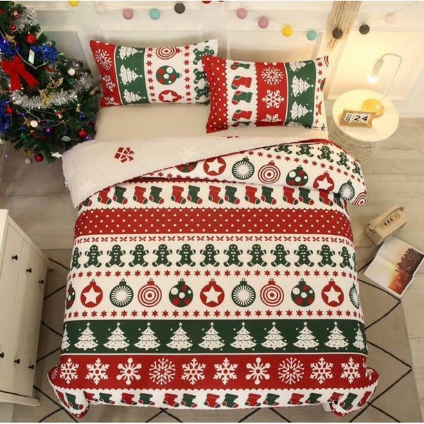 Christmas Bohemia Quilt Duvet Cover Set Bedroom Decor Kids Soft Doona Cover3-Piece Bedding Set