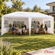 thumbnail image 4 of Toldo Carpa Plegable 6x3 m Paredes Ventana Lona Impermeable Reforzado Fiesta Eventos Color Blanco, 4 of 5