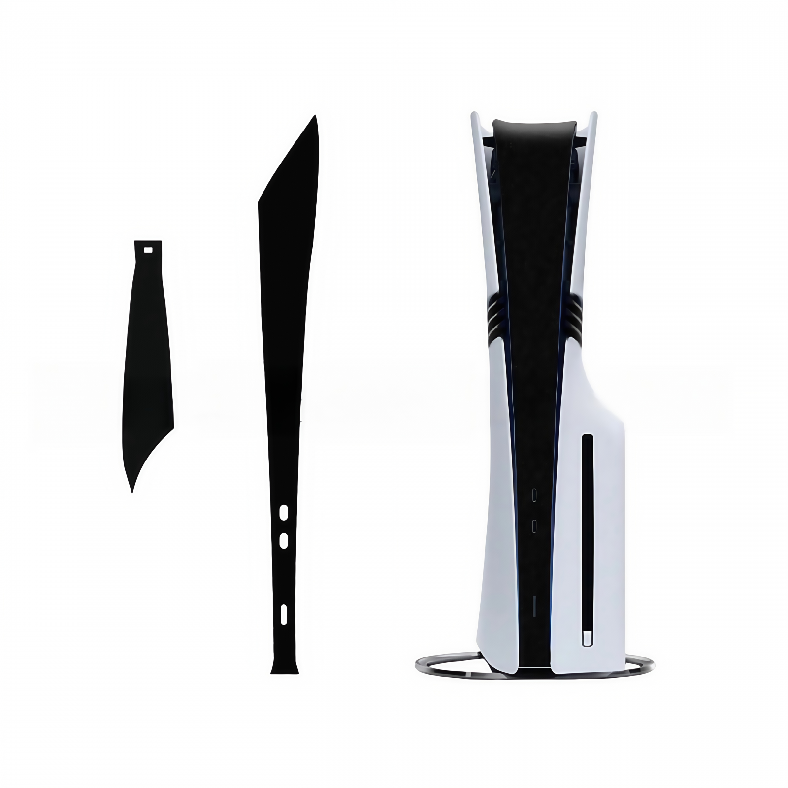 Genérico - 2-Pack Protective Vinyl Skin Decals Full Coverage Dust-Proof Compatible With Playstation Ps5 Pro Console-Esmerilado-Negro