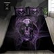 thumbnail image 1 of Purple Skull Quilt Duvet Cover Set Bedding Super Bedclothes Doona Cover3-Piece Bedding Set, 1 of 5