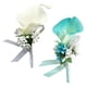 thumbnail image 5 of 2 piezas lindo calla baya rhinestone nupcial boda ramillete crema cielo azul, 5 of 6