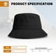 thumbnail image 2 of Sombrero Black Bucket De Sarga De Algodón Tamaño Pequeño mediano, 2 of 3
