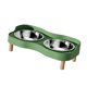 thumbnail image 4 of Comederos Elevados Para Gatos Con 2 Cuencos De Acero Inoxidable Para Cachorros Y Animales Peque?os, Color Verde, 4 of 5