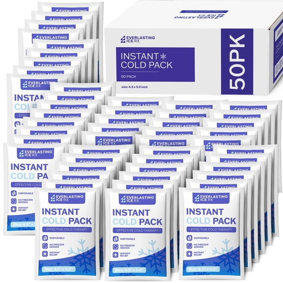 Paquetes fríos instantáneos Everlasting Ice RX, paquete de 50