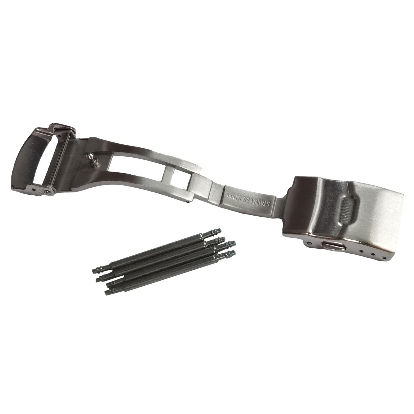 Magideal - Hebilla De Cierre De Correa De Reloj, Herramientas De Fácil Instalación, Reemplazo De Cierre Desplegable De 20Mm Y 22Mm, Acero Inoxidable Para Hombres