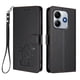 thumbnail image 1 of Funda Volteable con Diseño de Gato para Xiaomi Redmi Note 14 5G, Negro, 1 of 6
