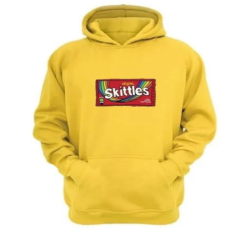 Genérico - Polerón Canguro Skittles Amarillo Talla Xs Unisex